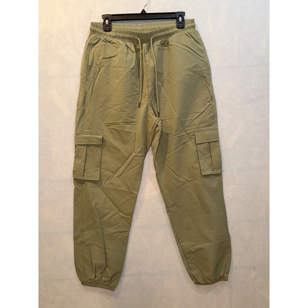 NOISY MAY Olive‎ Green Cargo Jogger Pants Drawstring Waist Casual Size L
